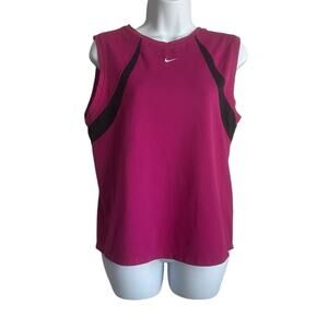 Nike Women Top‎ L Fuchsia Stretch Activewear Textured Sporty Running Walk Gym